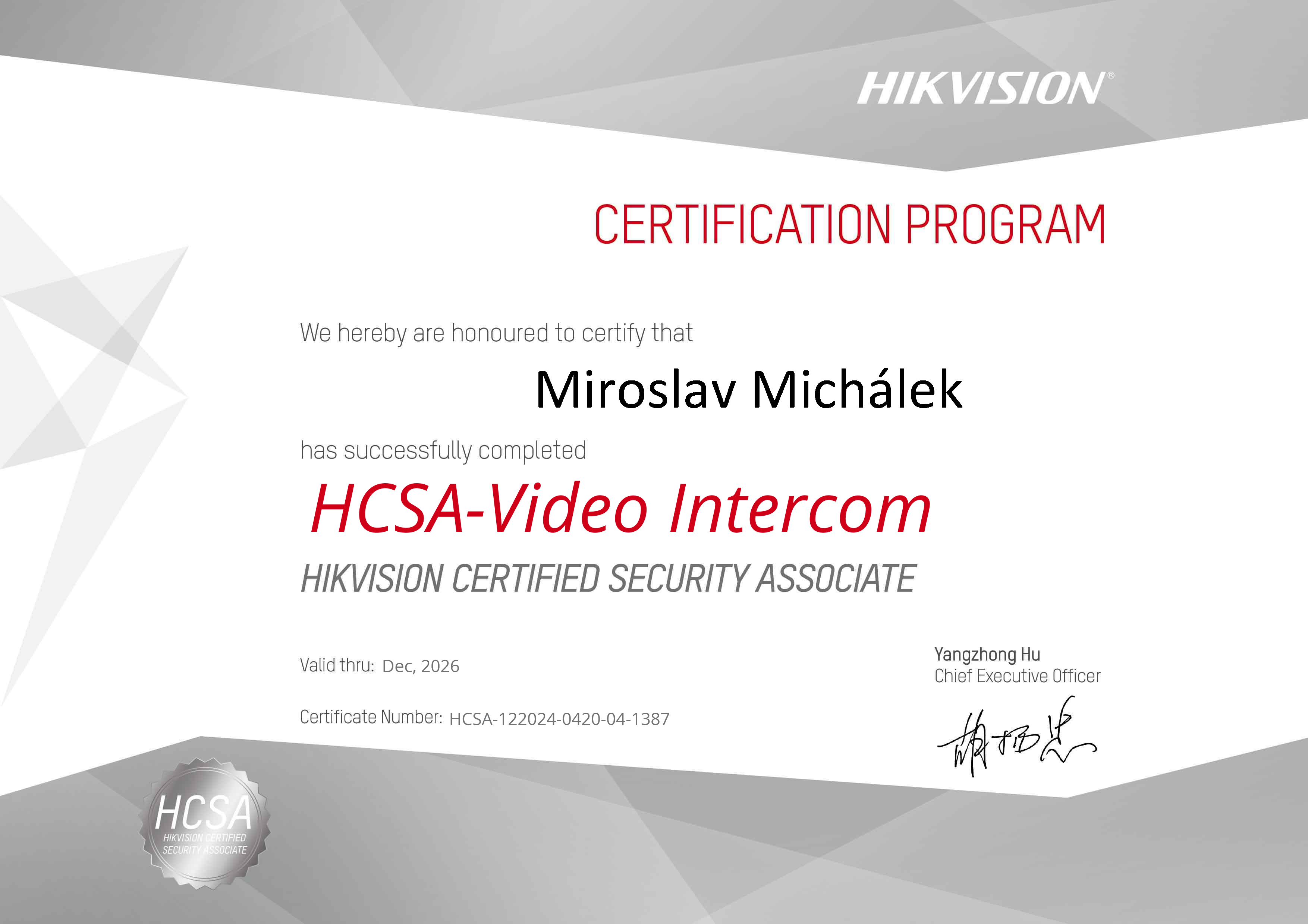 Hikvision – certifikace