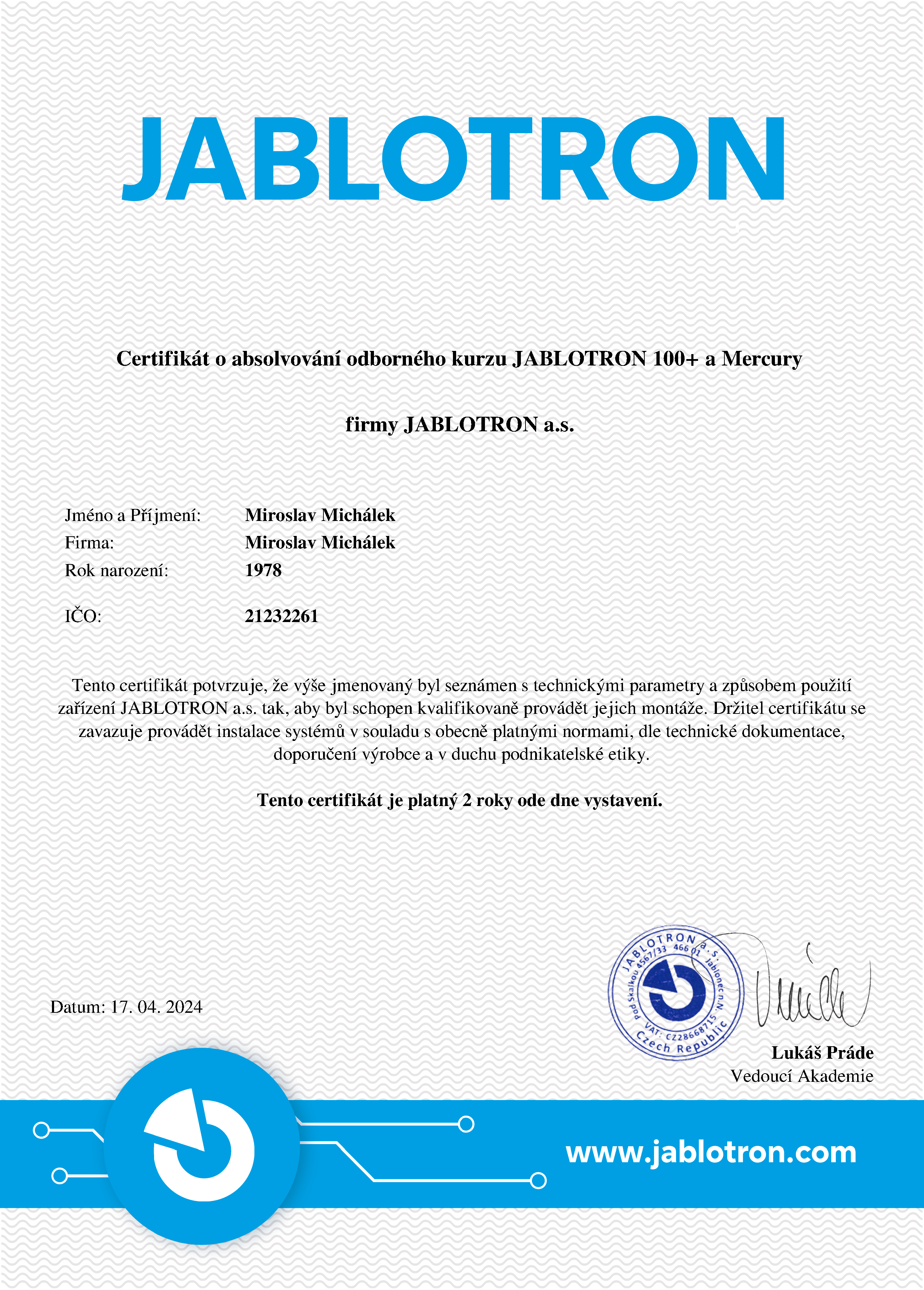 Jablotron 100+ / Mercury